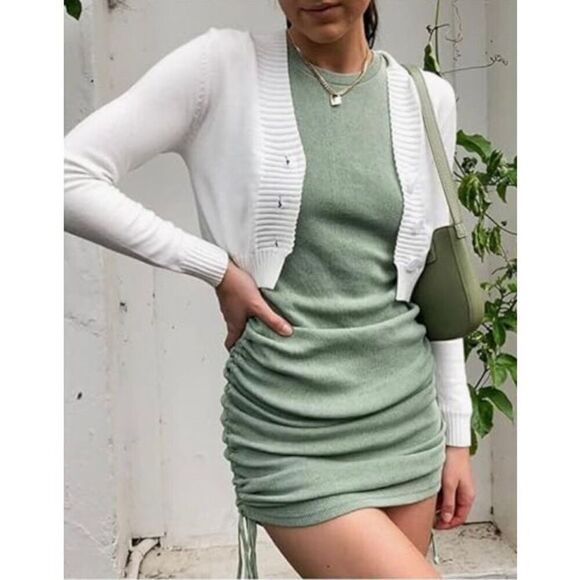 Myheat MH Women's Size Medium Seafoam Green Sleeveless Bodycon Mini Dress - Picture 2 of 10